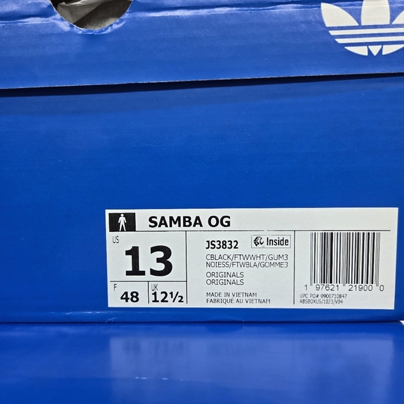 New Adidas Samba OG \'Black White Gum\' Men\'s Shoes Size 13 main image 7